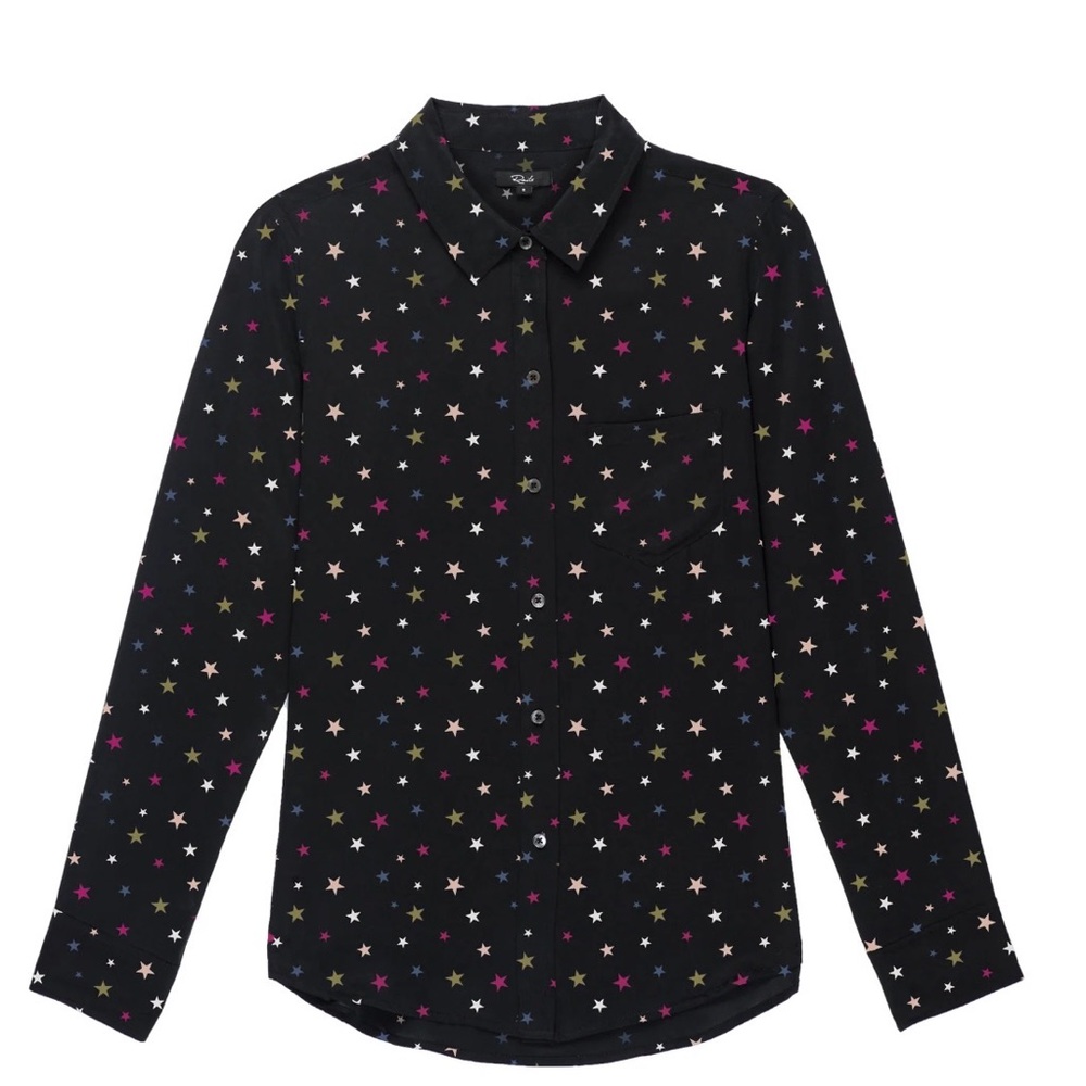 RAILS Silk Rainbow Stars Kate Shirt
